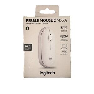Logitech Pebble‎ Mouse 2 M350s, Ambidextrous, 3-Button, Bluetooth, Tonal White